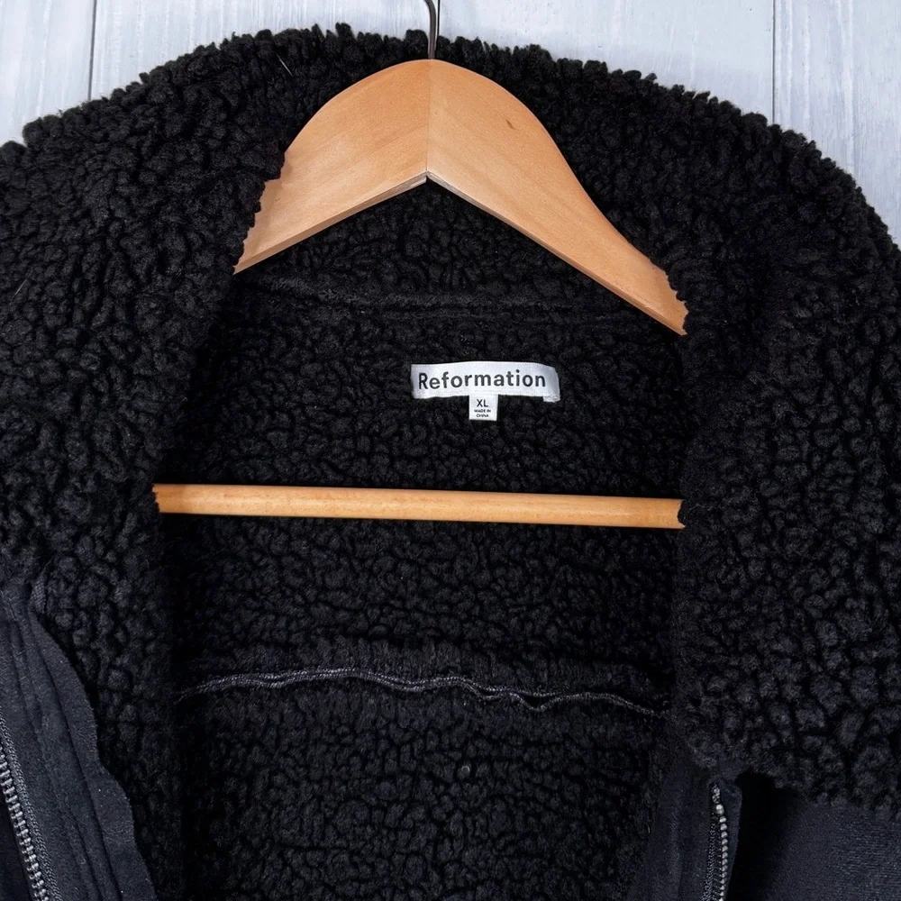 Reformation Talli faux suede and shearling jacket coat - Picture 4 of 7